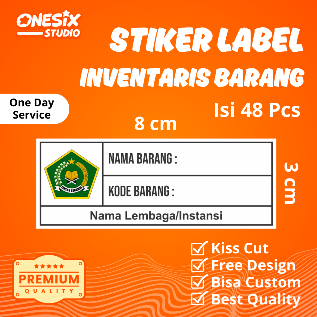 

[48 PCS] Stiker Chromo Label Inventaris Barang Inventaris Kantor/Sekolah