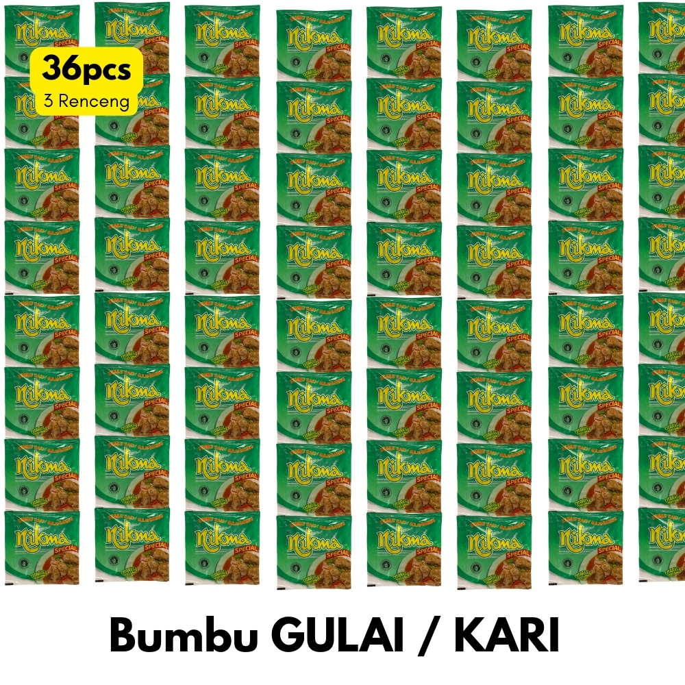 

NIKMA Bumbu Gulai Kari Minang 36 Sachet Hemat Halal Higienis Cocok Untuk Masakan