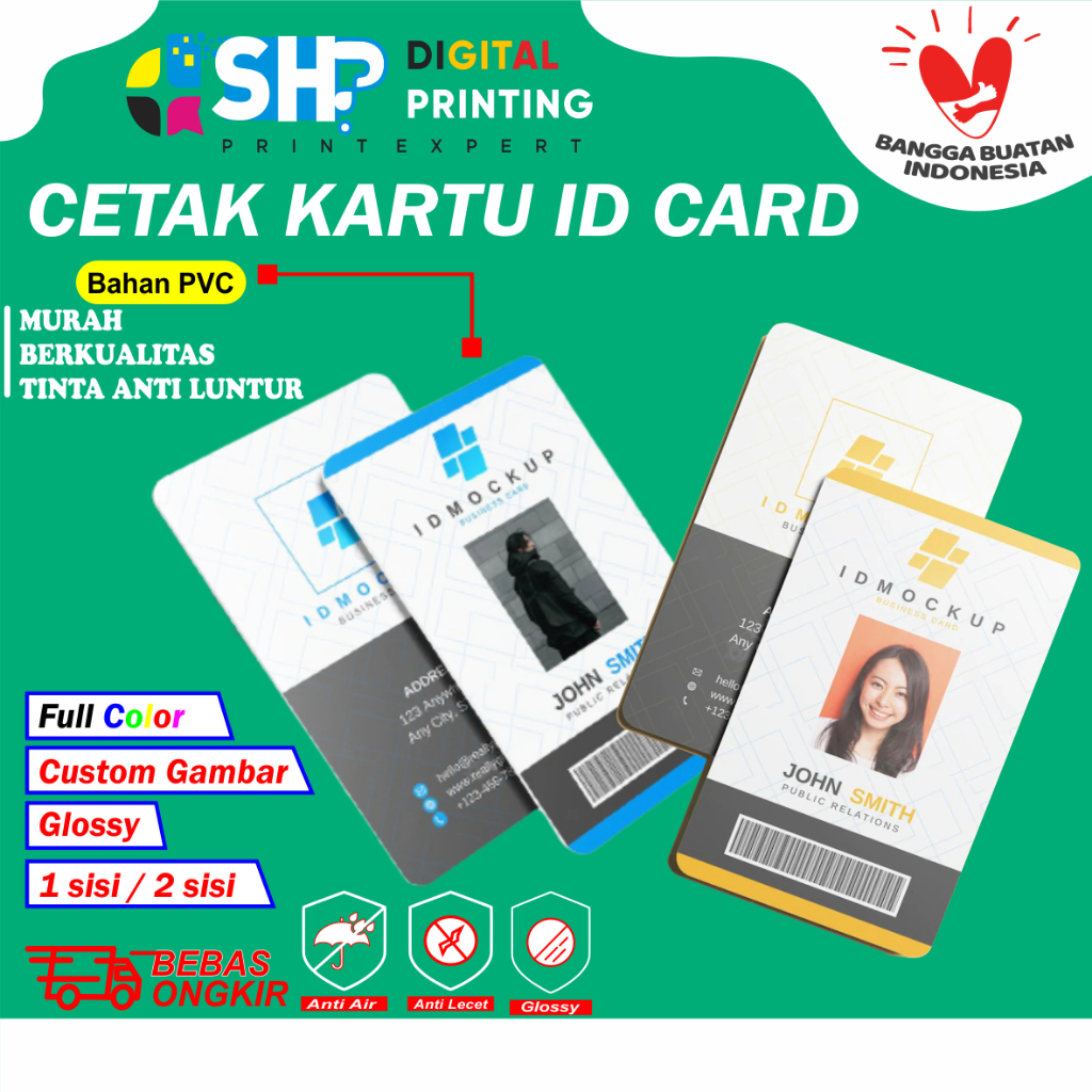 

Cetak ID Card Kartu Fisik Kartu Member Anti Luntur Bahan PVC Tebal 2 SISI Bolak Balik