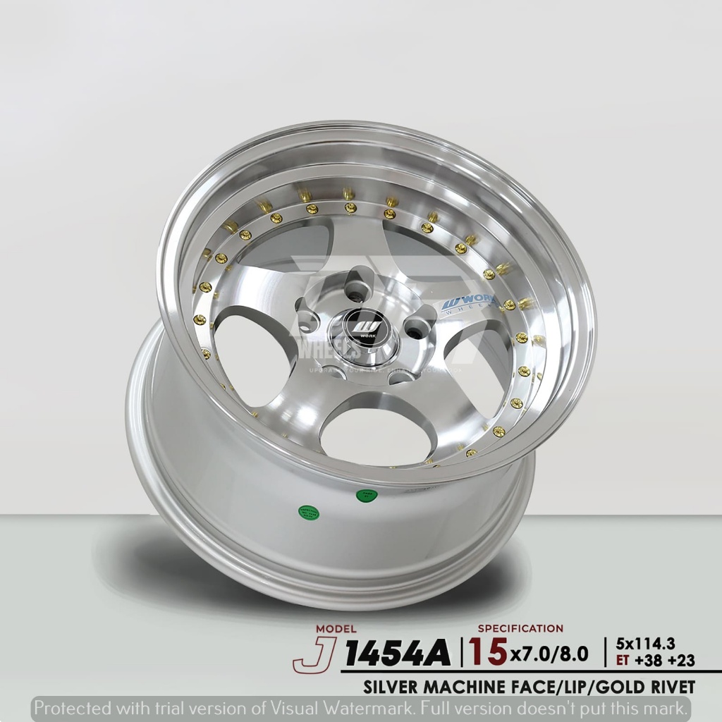 Velg mobil model palang 5 celong ring 15 lebar 7/8 lubang baut 5x114,3 et38/23 warna silver mechine 
