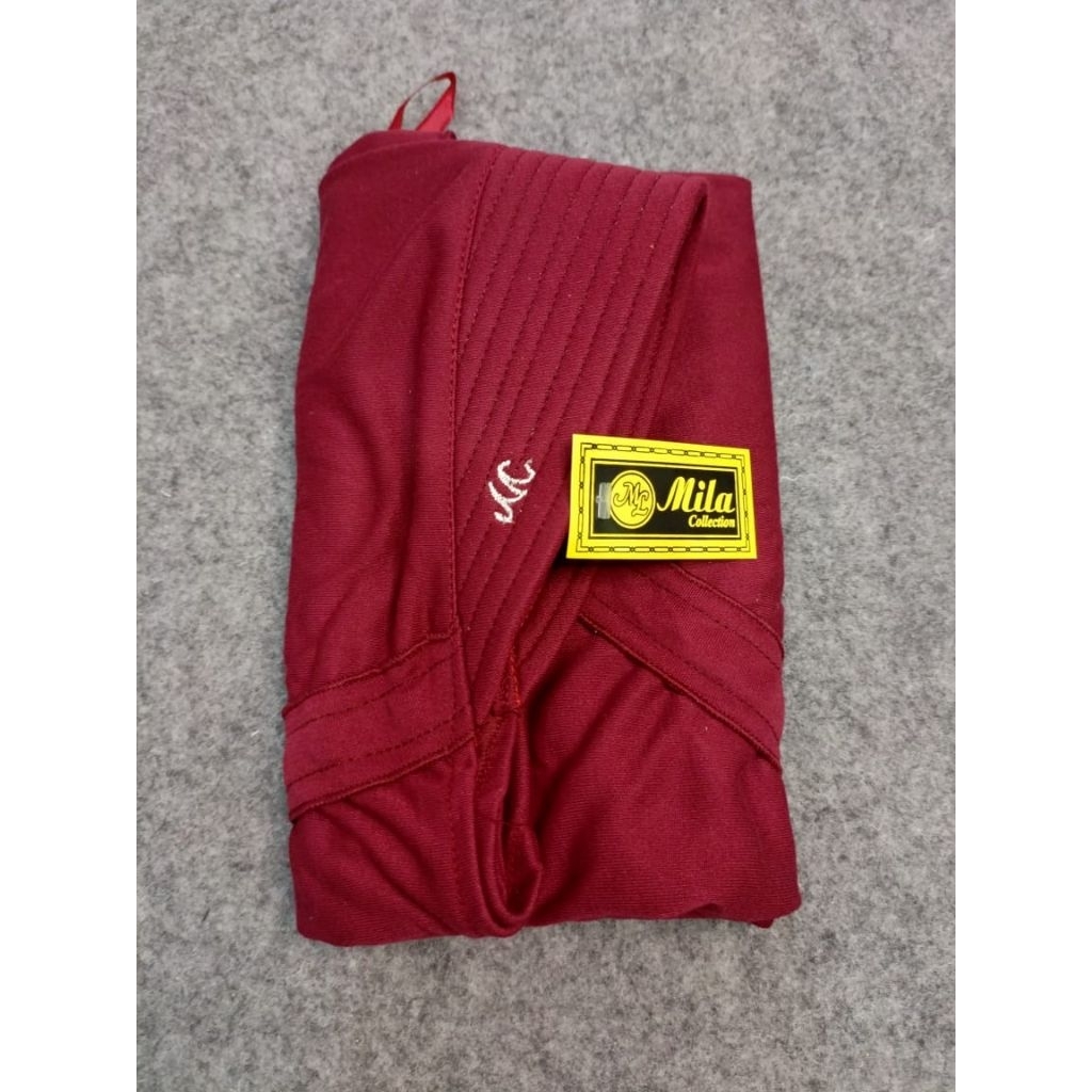 KERUDUNG SEKOLAH BERGO SERUT MODEL RABBANI (Warna Merah Marun)