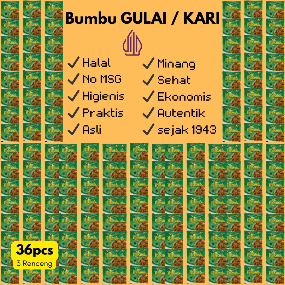 

NIKMA Gulai Kari Bumbu Instan 36 Sachet Hemat Halal Tradisional Resep Asli Minang
