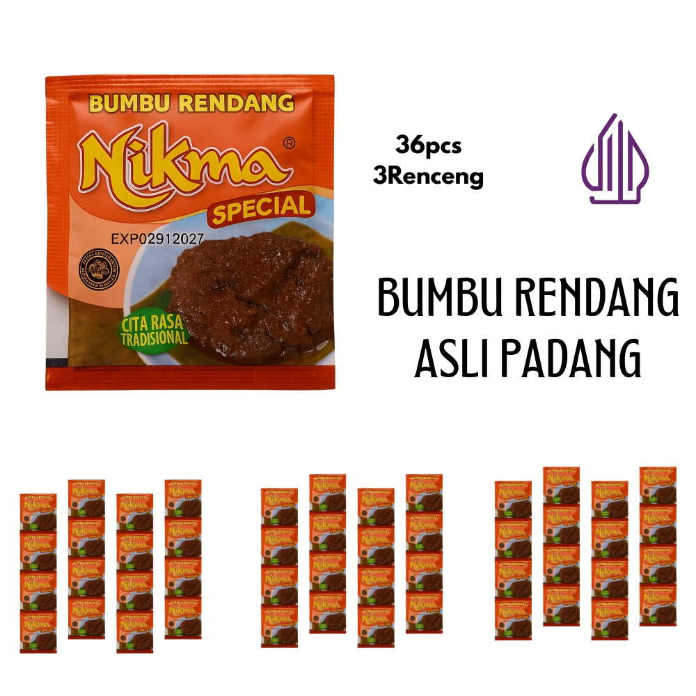 

Paket Bumbu Rendang NIKMA 36 Sachet Hemat Halal Rempah Minang Praktis Masak