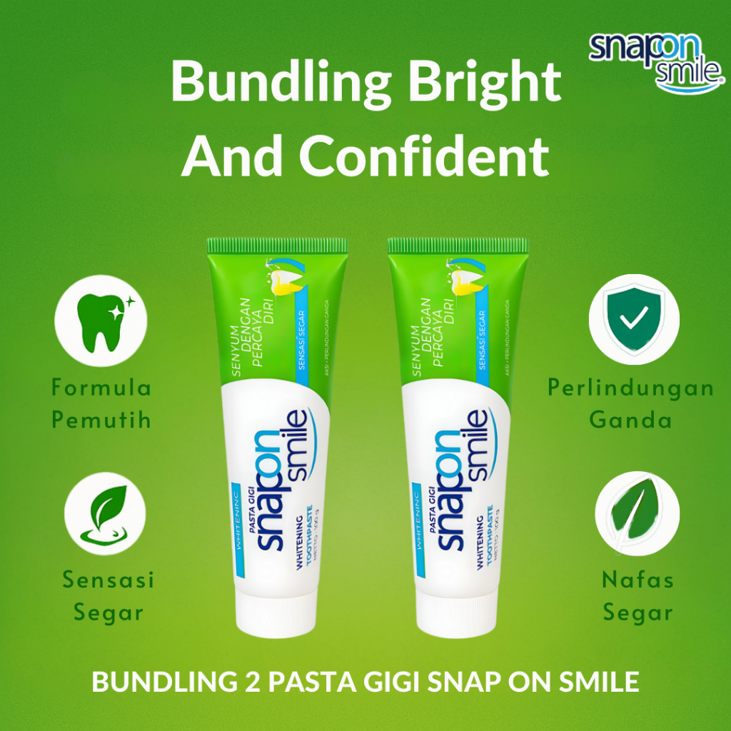 Snap On Smile Bundling 2 Pasta Gigi Dengan Formula Alami & Menyegarkan Nafas 100 Gram - Perlindungan