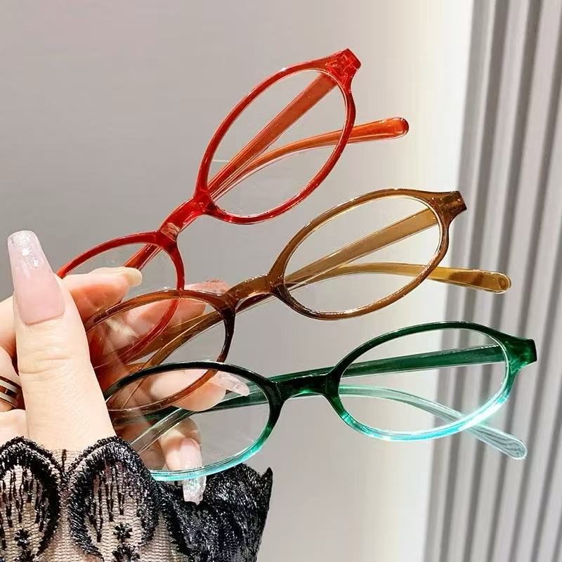 KACAMATAKU Kacamata Frame Retro Oval Bingkai Kecil Pria Wanita Korea Unik Fashion - IMPORT MURAH