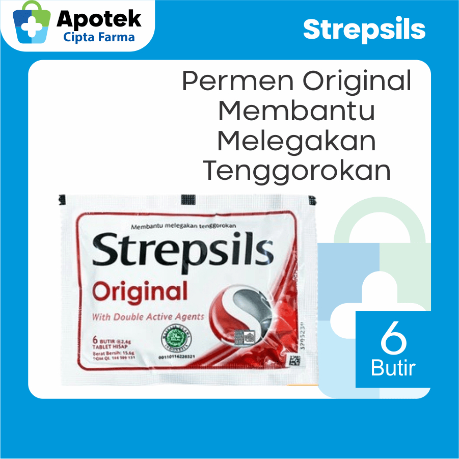 

Strepsils Strepsil Original 6 Butir Perisa Peppermint Oil Perisa Menthol Permen Pelega Tenggorokan Gatal Sakit Tenggorokan dan Radang Tenggorokan