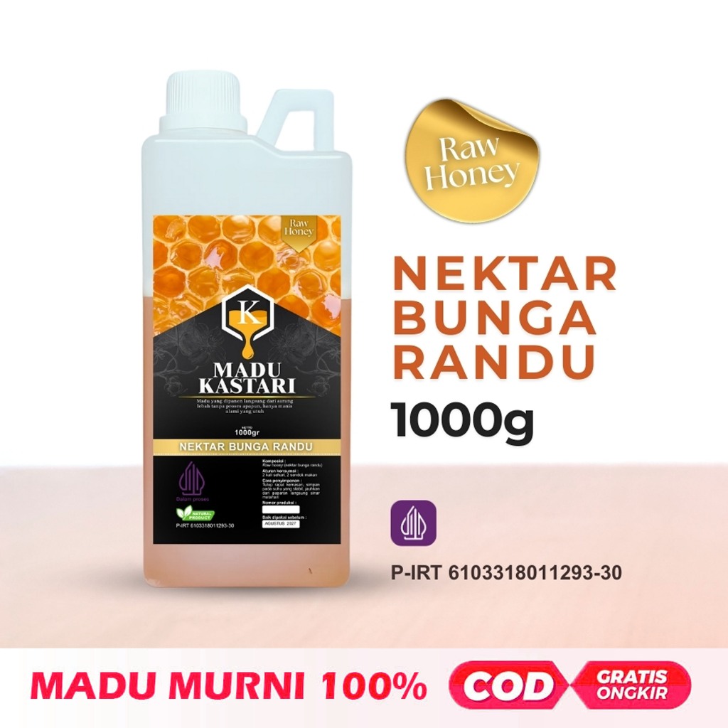 

Madu Murni Asli Nektar Randu 1000gram Grade A 100% Alami Pure Raw Honey