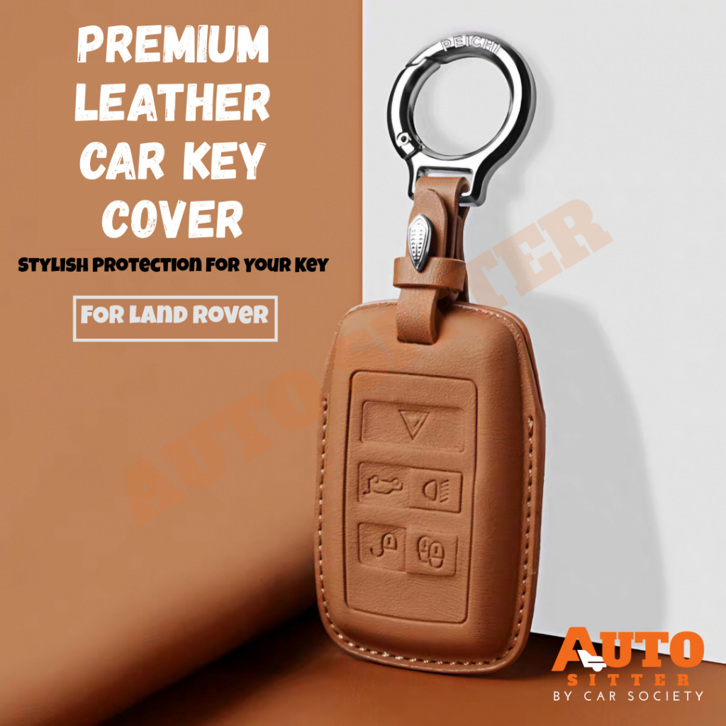 [Auto Sitter] Premium Leather Key Cover Sarung Kunci Kulit Land Rover Defender, Land Rover Discover,