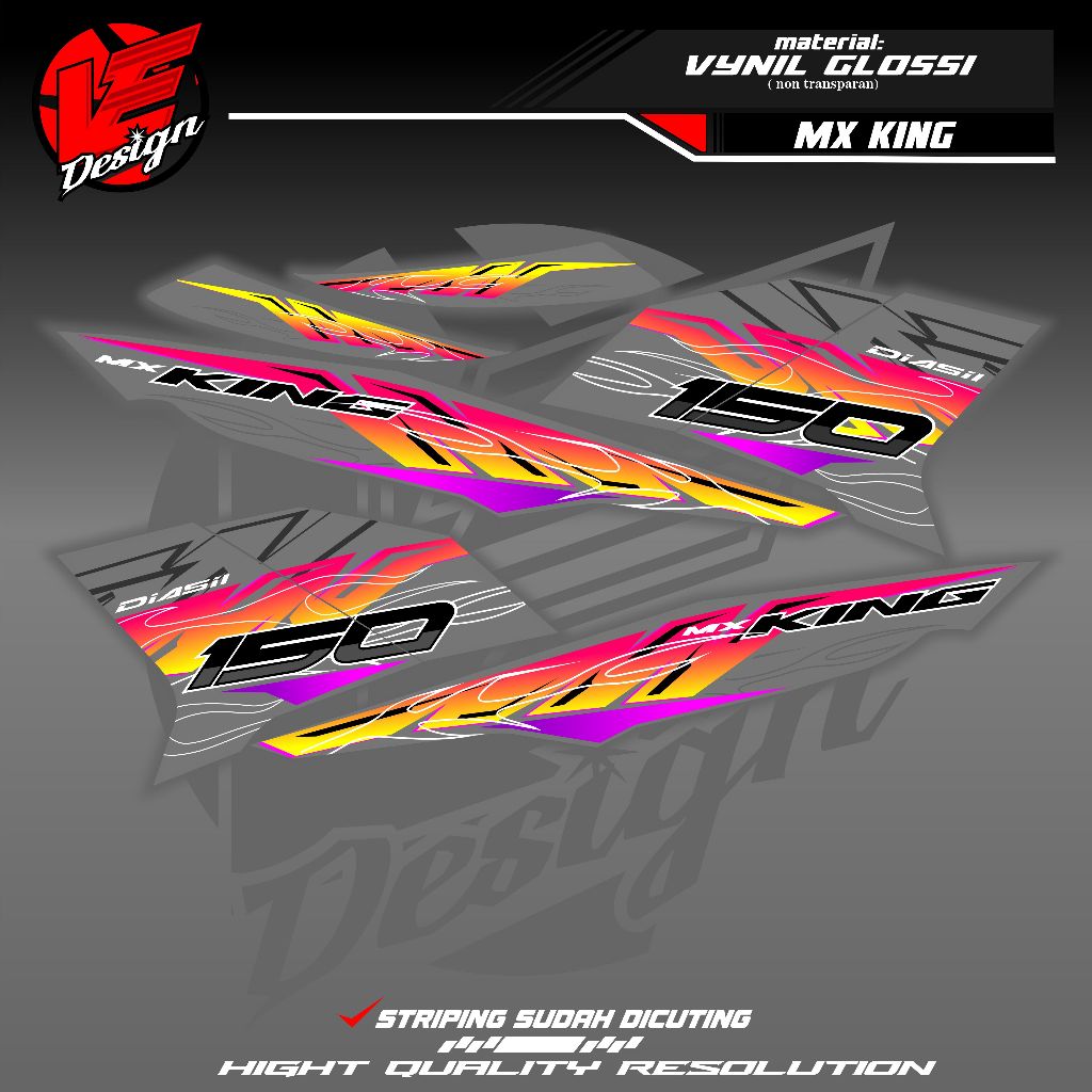 STRIPING MX KING TRANSPARAN custom race prostreet / striping mx king 150 / y15zr malaysia / striping