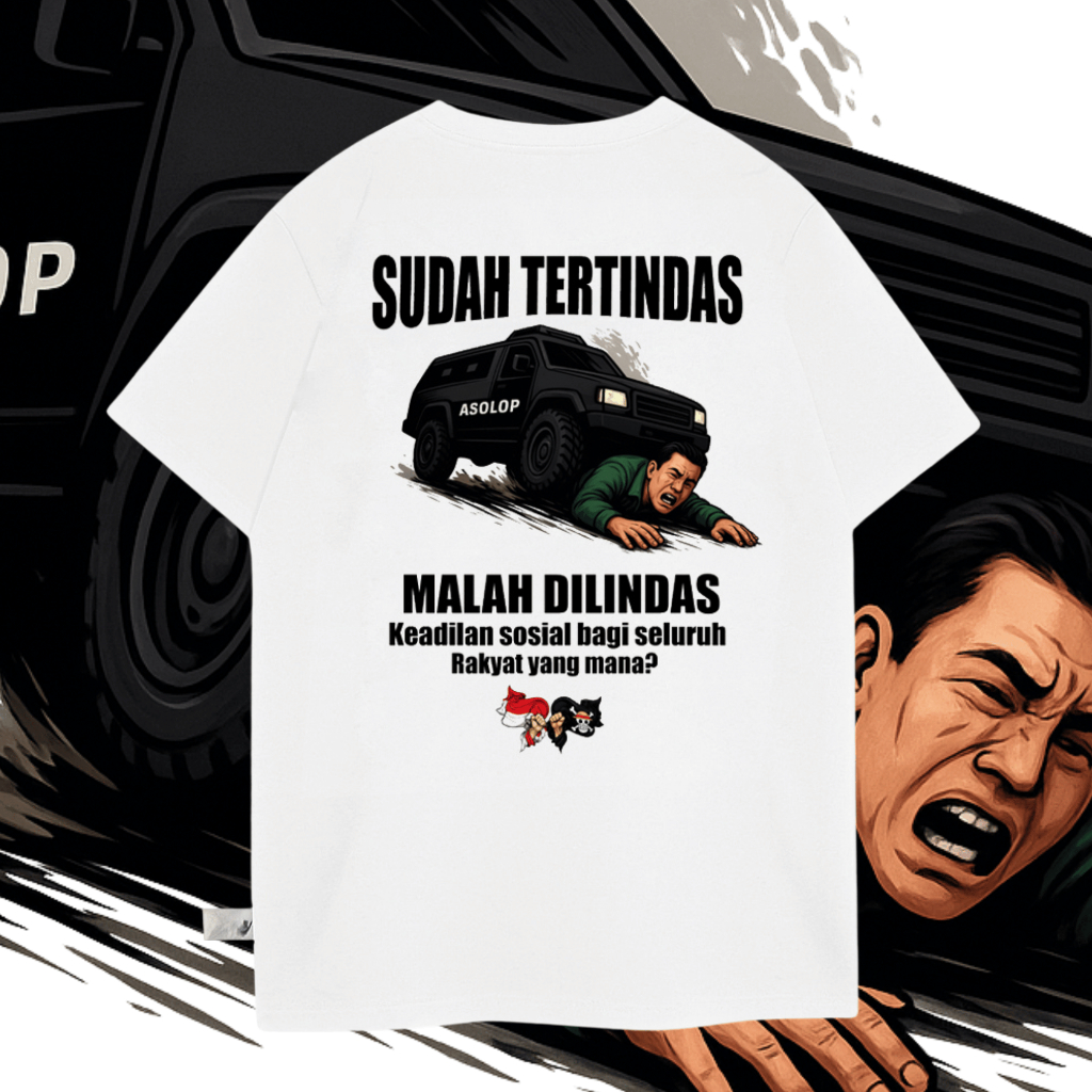 Kaos Distro Unisex Pria Wanita – Tshirt Putih Katun  – Desain Kritik Sosial Unik