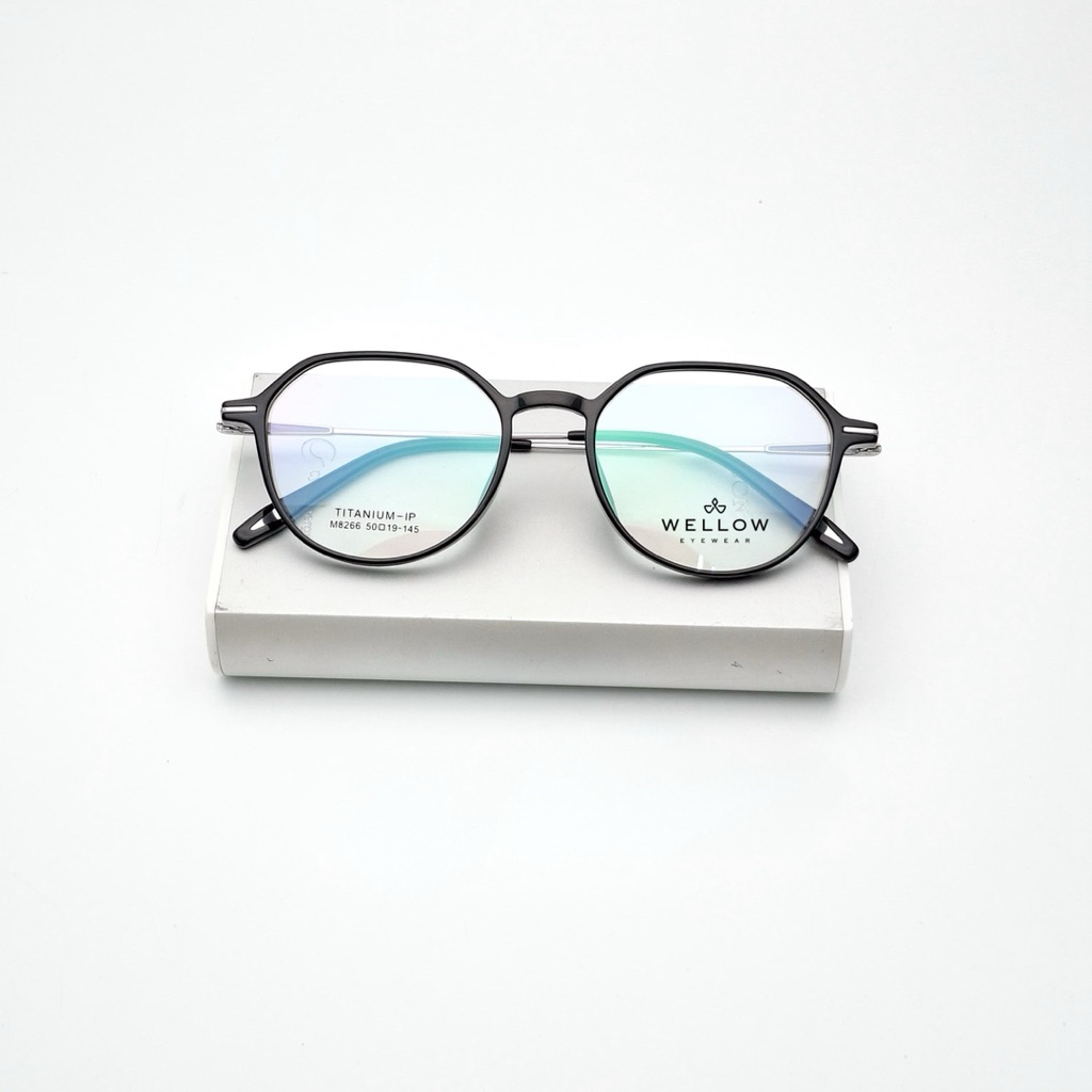 kacamata frame oval bahan titanium kode Bryan