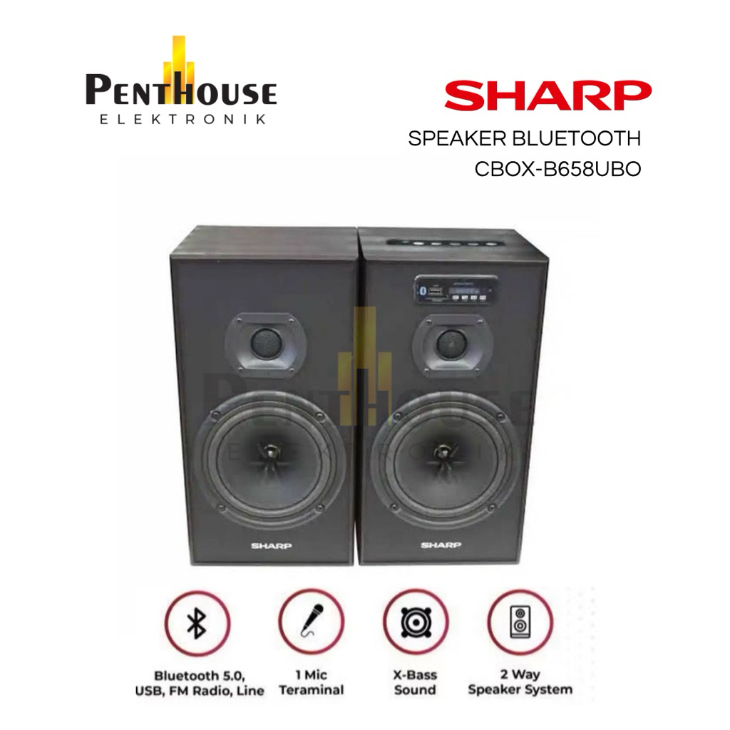 SHARP Speaker Aktif Bluetooth CBOX-B658UBO X-Bass Sound