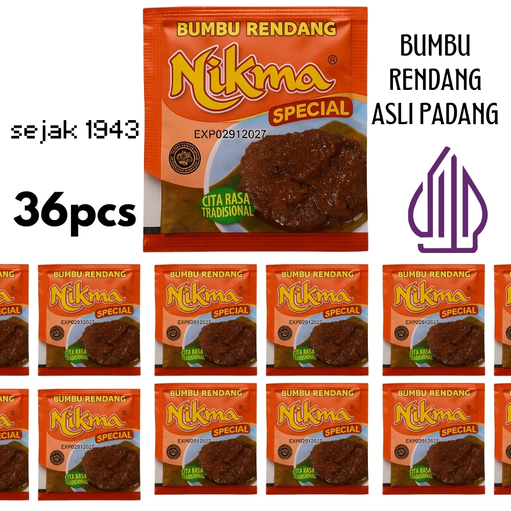 

NIKMA Bumbu Rendang 36 Sachet Hemat Halal Asli Padang Praktis Untuk Stok Rumah