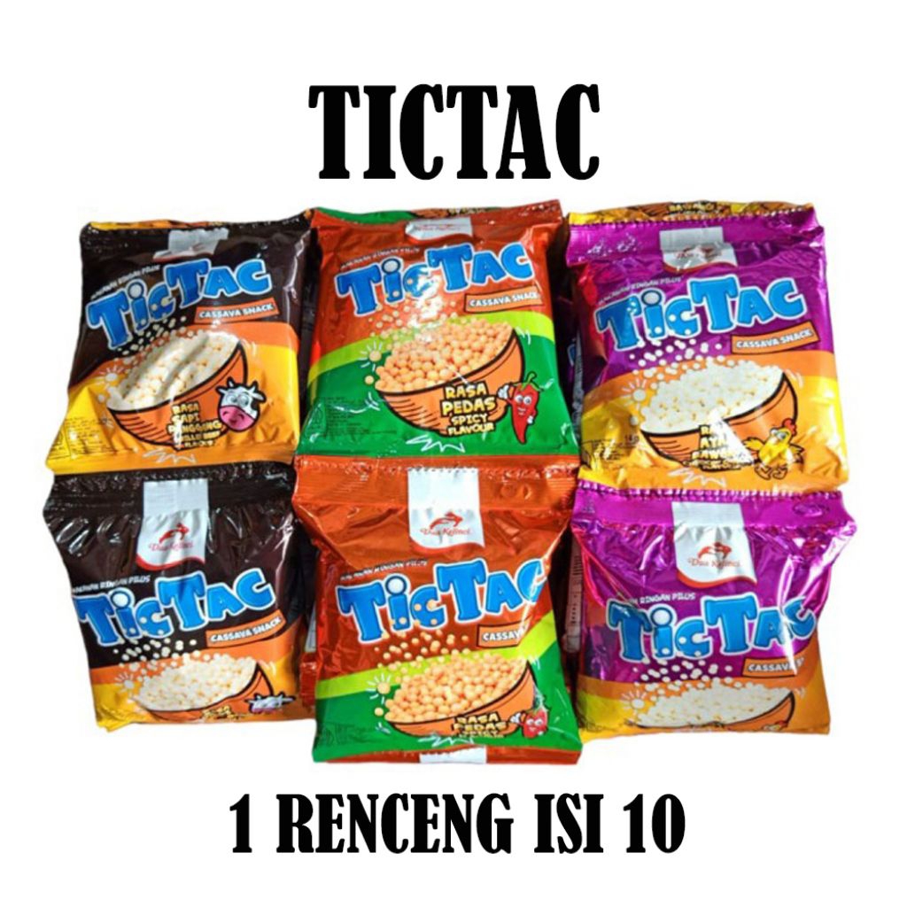 

TicTac Cassava Renceng isi 10 Snack Dua Kelinci Tic Tac Satuan @18gr