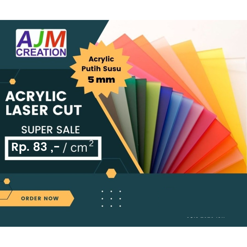 

Akrilik Lembaran 5mm Putih Susu Potongan Laser Custom MURAH & TERBAIK