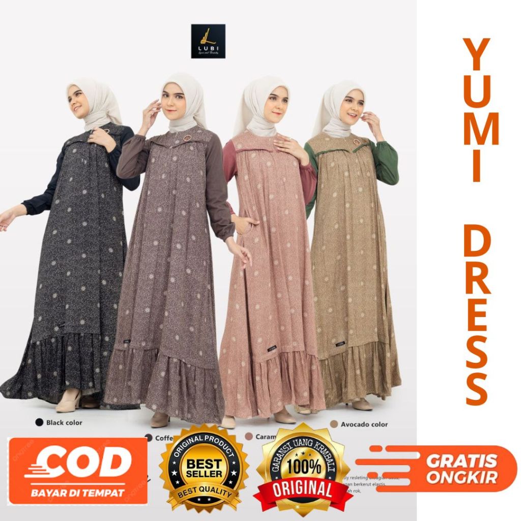 LUBI YUMI BEST DRESS TERBARU BUSAMA MUSLIM GAMIS DEWASA GAMIS BEST SELLER BY LUBI FASHION