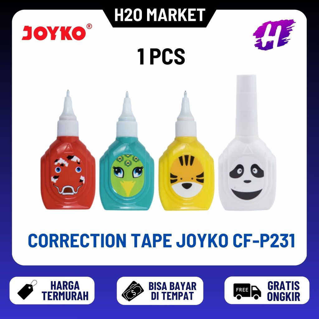 

❤️H2O❤️ 1 Pcs Correction Tape / Pita Koreksi Joyko CF-P231 Tipx Lucu Joyko