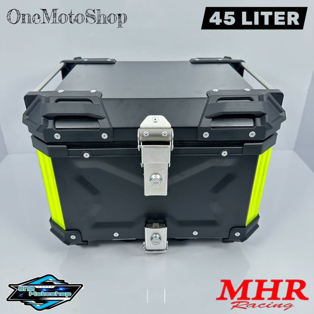 TOP BOX/BOX Bagasi Motor MHR Racing 45 LITER BLACK UNIVERSAL For Honda/Yamaha/CB X/CB R/MEGA PRO/VER