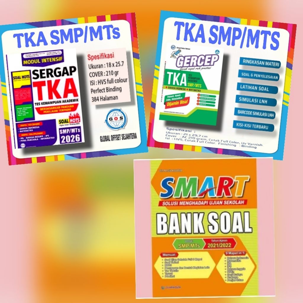 Buku Bank Soal Ujian Sekolah untuk SMP / MTS Kelas 9 - TKA SMP / MTS