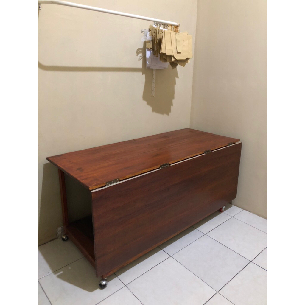 Meja kayu lipat besar - meja potong kain besar bisa dilipat