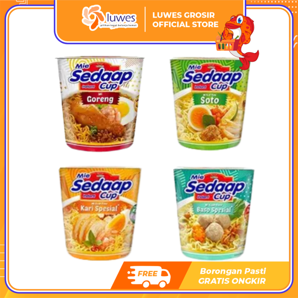 

Mie Sedap Cup Instan Goreng,Soto,Kari Spesial,Baso Spesial,Cup 81gr Termurah