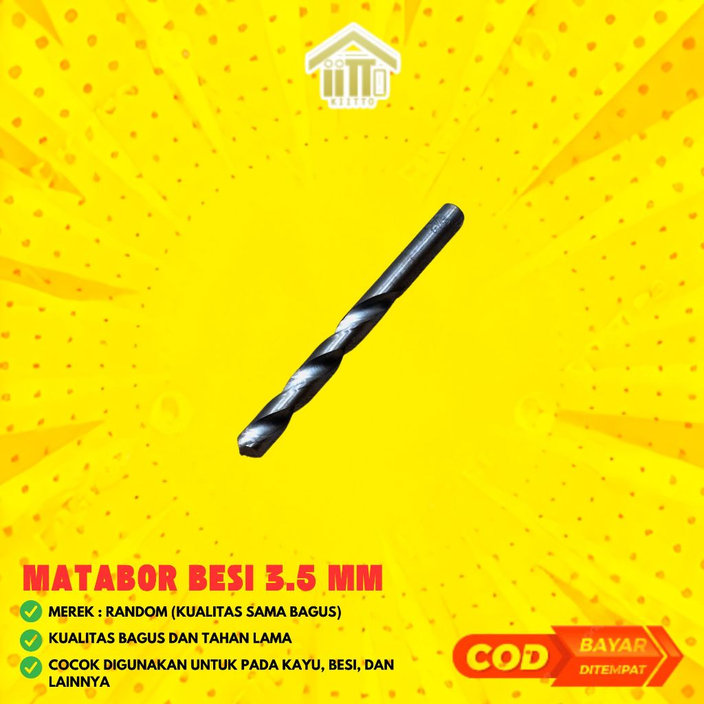 MATA BOR BESI 3.5 MM BAGUS DAN MURAH / MATABOR BESI 3,5 MM / HSS DRIL BIT MATA BOR BESI 3.5 MM TERBA