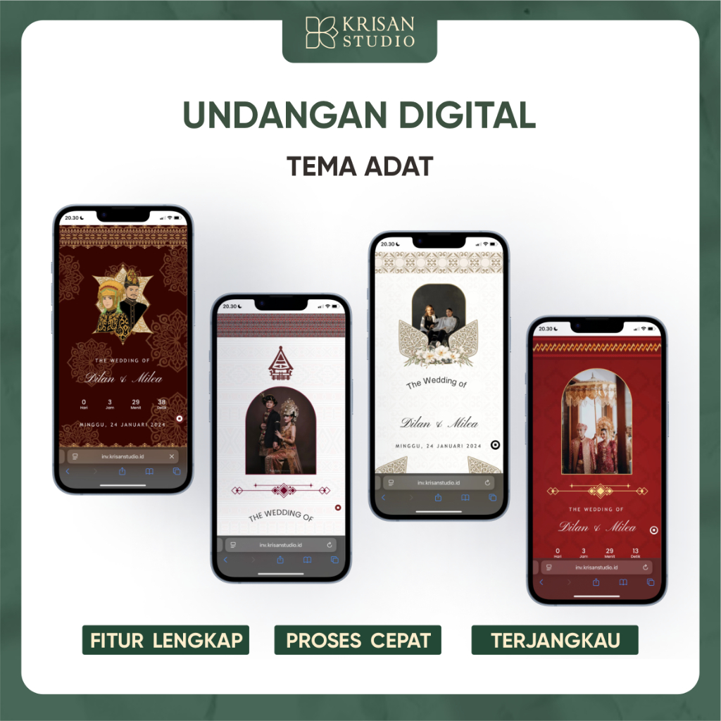 Undangan Digital Website Pernikahan – Tema Adat
