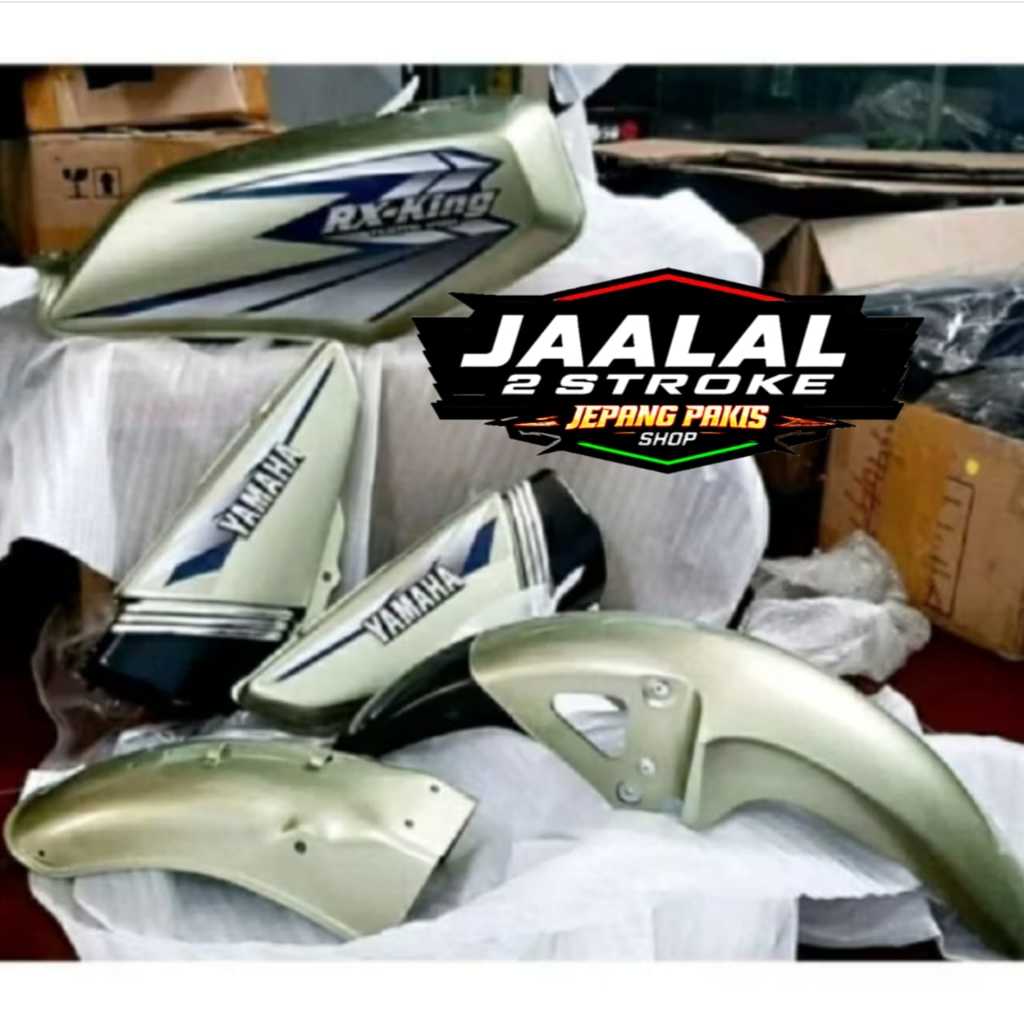 PROMO COD PAKET COVER BODY BODI YAMAHA RX KING NEW RX K TAHUN 2002 WARNA HITAM GOLD EMAS HIJAU BOTOL