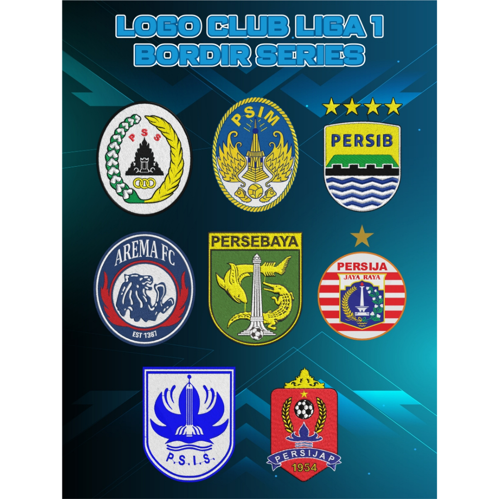 LOGO PERSIB BORDIR / KOLEKSI LOGO BORDIR CLUB INDONESIA / LOGO BORDIR PSS /  LOGO BORDIR PSIM /  LOG