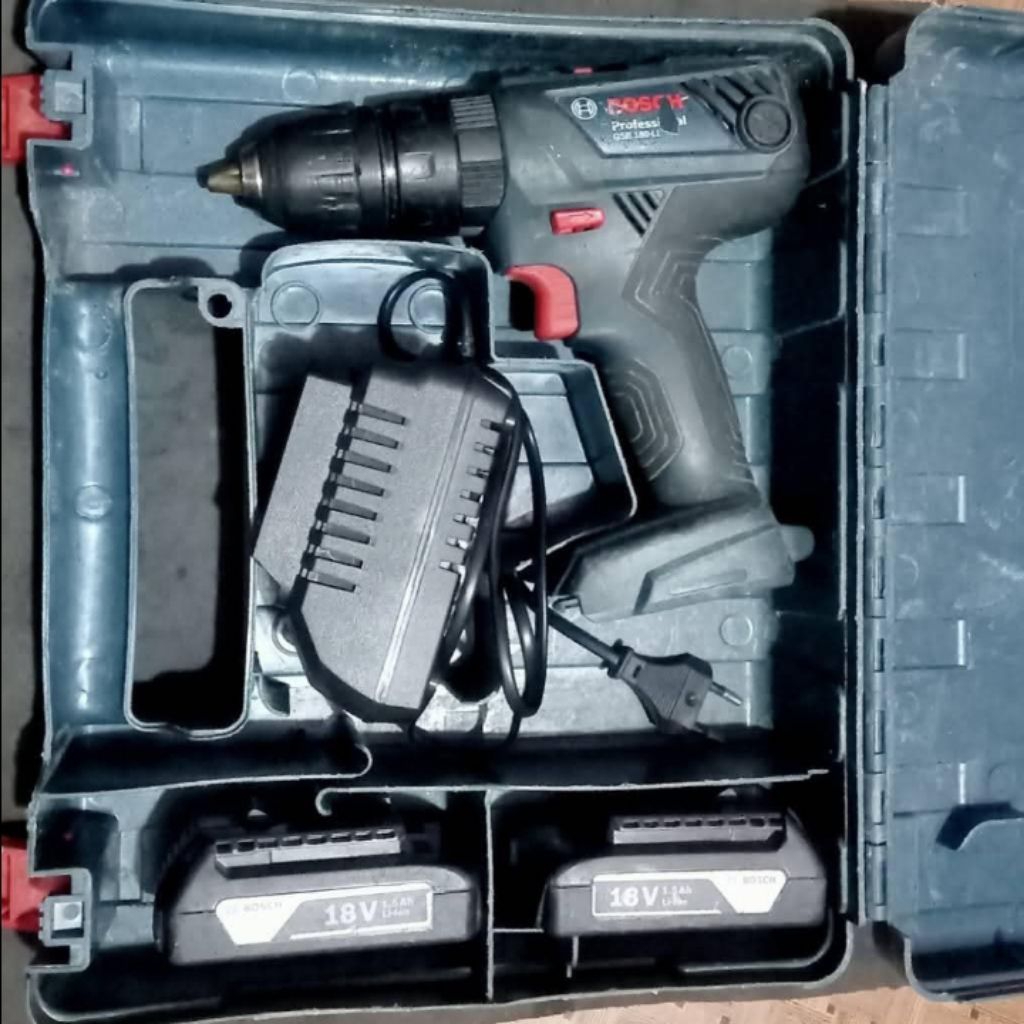 bor baterai cordless Bosch GSB 180 LI 18v bekas