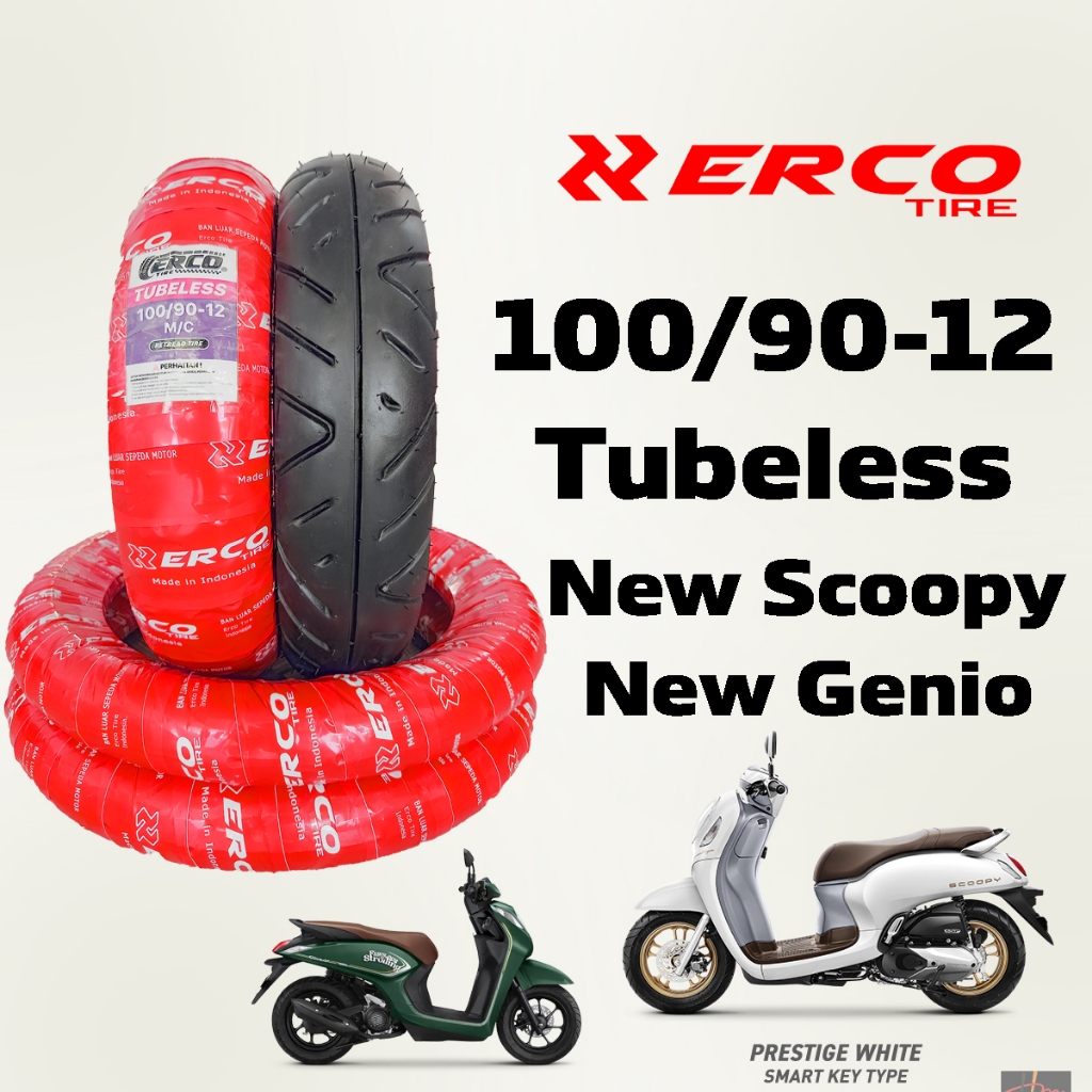 Ban Motor Erco tire 100/90-12 ukuran ban Depan scoopy