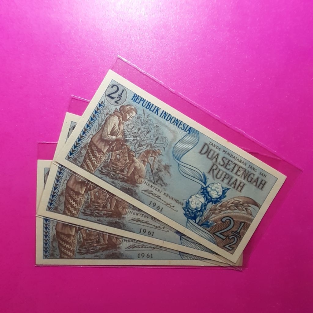 uang kuno 2.5 rupiah sandang pangan 1961
