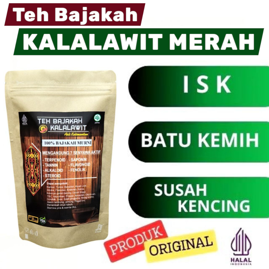 

Teh Herbal Bajakah Kalalawit Merah Premium Pack Untuk ISK Batu Ginjal Jantung Prostat