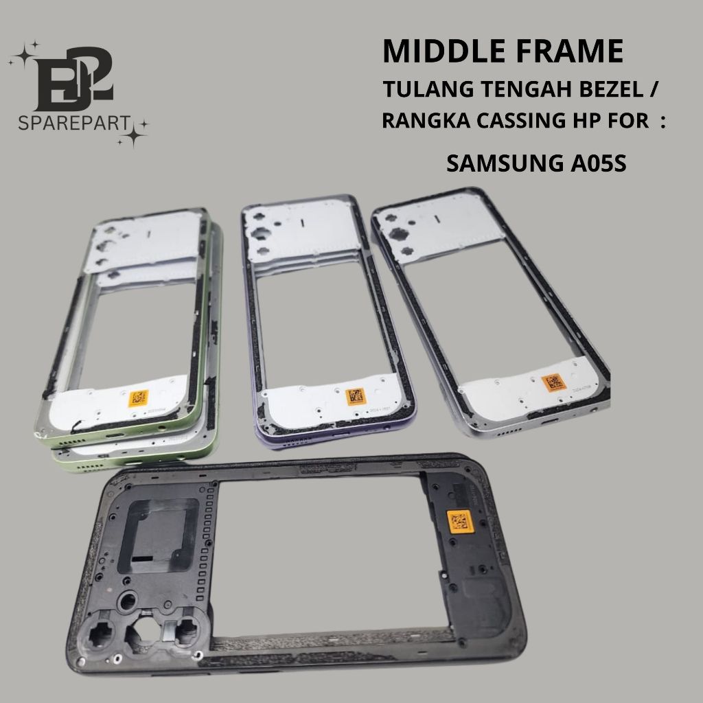 MIDDLE FRAME - TULANG TENGAH BEZEL FOR SAMSUNG A05S BEZZEL - RANGKA CASSING BEKAS COPOTAN 100% ORIGI