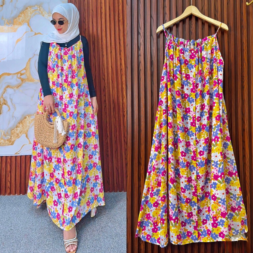 Dress tanpa lengan long dress pantai/Nobulcollection