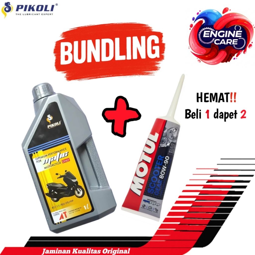 BUNDLING HEMAT - Oli Pikoli Matic (1L) + Oli Gardan Motul Original Untuk Motor Matic PCX NMAX Aerox