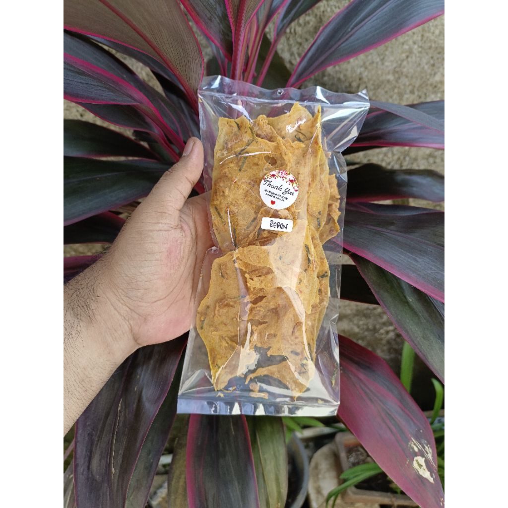 

AJO || PEYEK REBON ORIGINAL KEMASAN PLASTIK BENING TEBAL || UK BESAR 12x25 cm || RASA ENAK NIKMAT DAN RENYAH