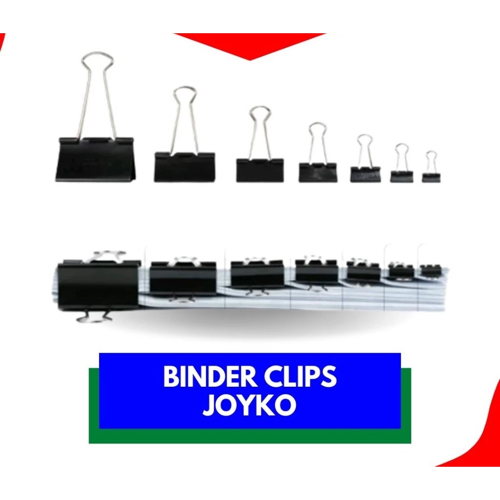 

1 Pack Binder Clip JOYKO/Clips/Klip Penjepit Kertas No. 260-300