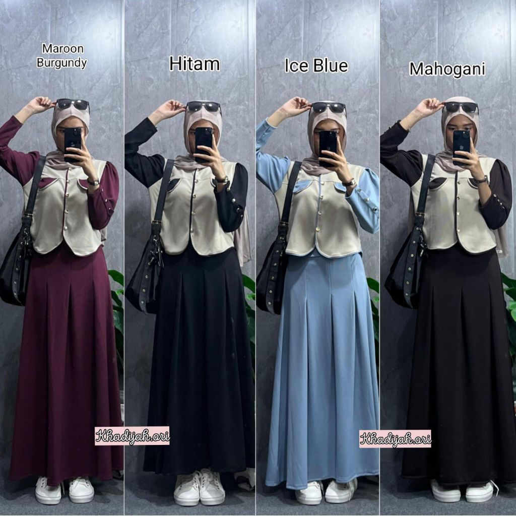 Setelan Rok Wanita harian 2026 knit Premium Kekinian Korea style Casual Setelan rok Vest wanita one 