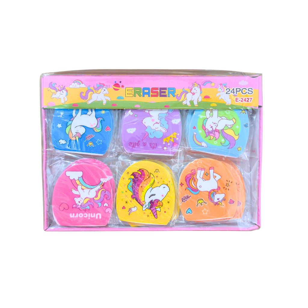 

1 BOX / 24 Pcs Eraser Karakter Unicorn E-2427