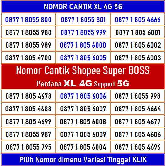 Kartu Perdana XL 4G 5G Nomor Cantik BOSS