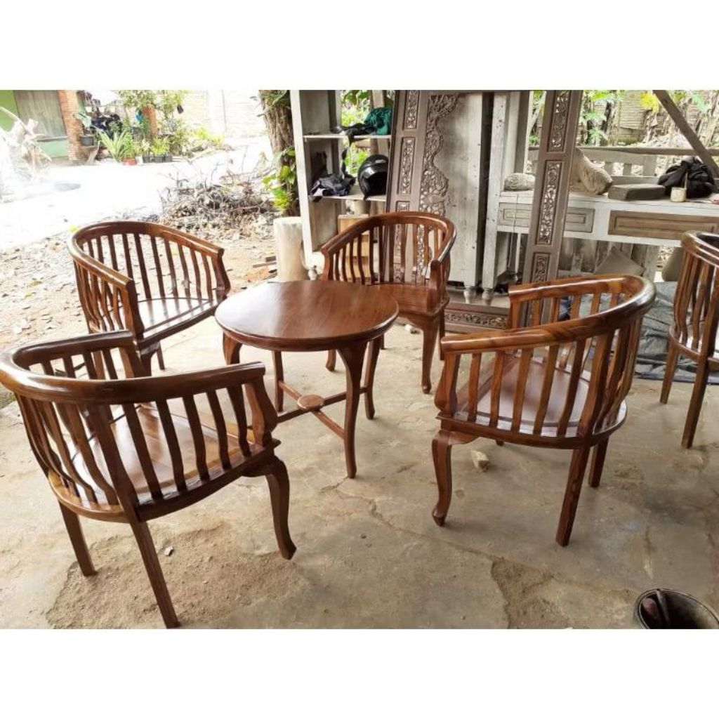 SET MEJA BETAWI PLUS 4 KURSI BETAWI