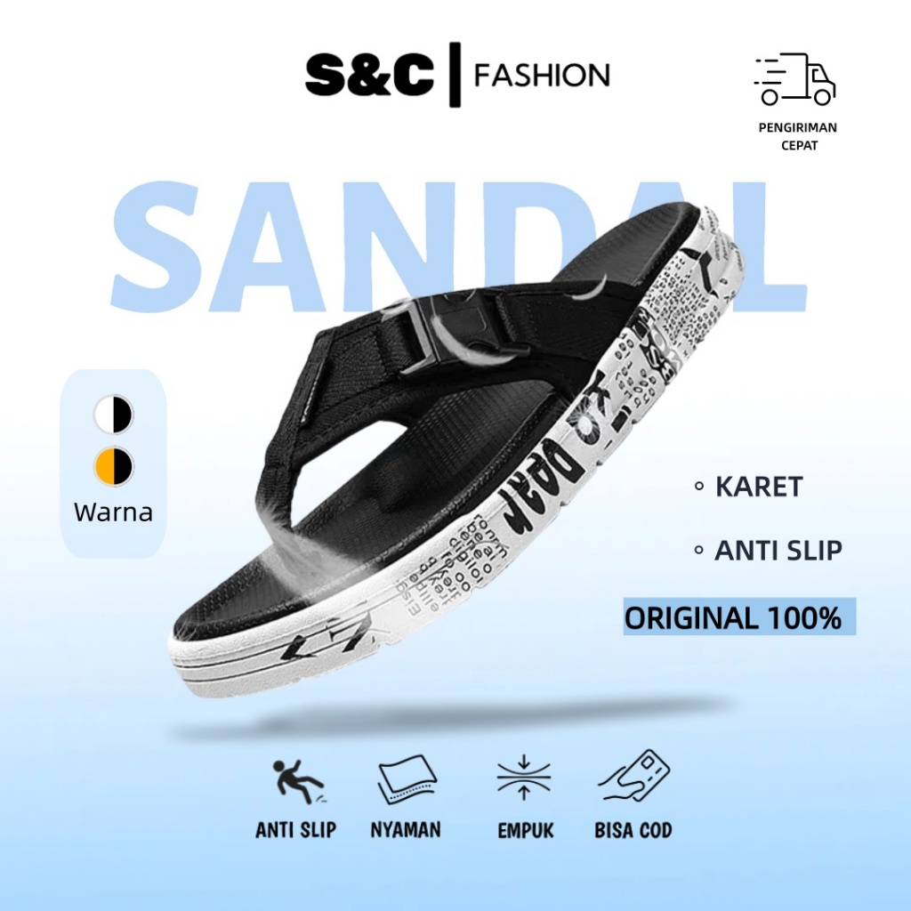 【Big Ramadan Sale】 Sendal Pria Sol karet anti slip Sandal Pria Sandal Pria Kekinian Sandal Pria Dewa