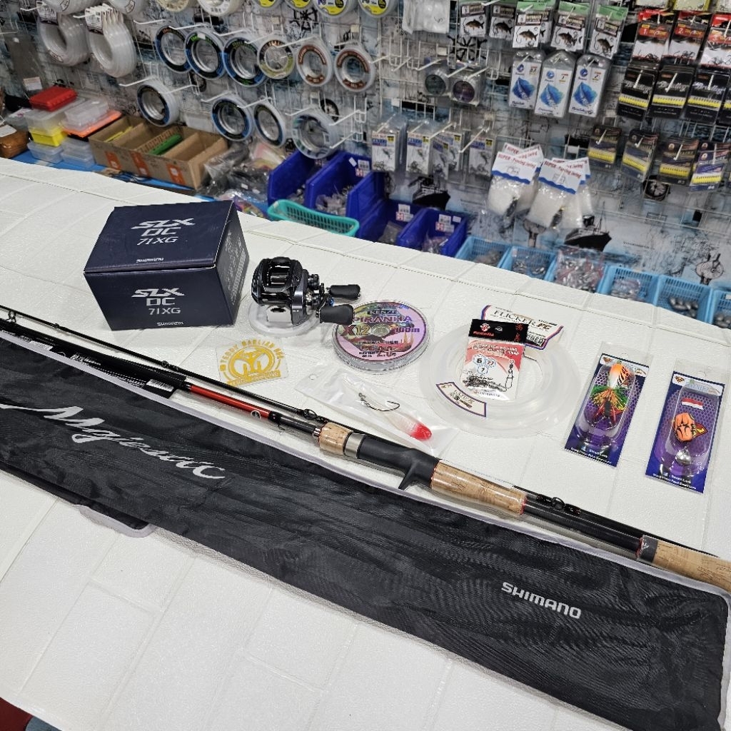 1 SET BC Shimano Siap Pakai || Joran BC Shimano Majestic  dan Reel BC Shimano SLX DC 71XG Made In Ma