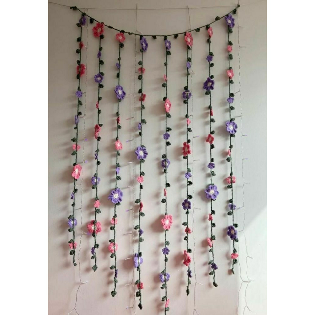 TIRAI RAJUT / FLOWER CURTAIN CROCHET / CROCHET CURTAIN TIE / TALI TIRAI RAJUT