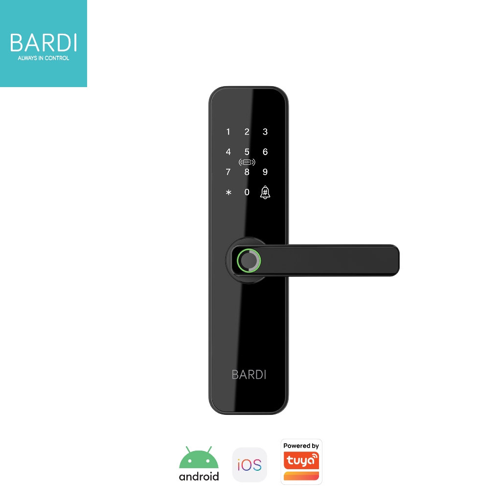 Kunci Pintu Digital BARDI Z01 – Smart Doorlock Fingerprint, PIN, Kartu & Aplikasi