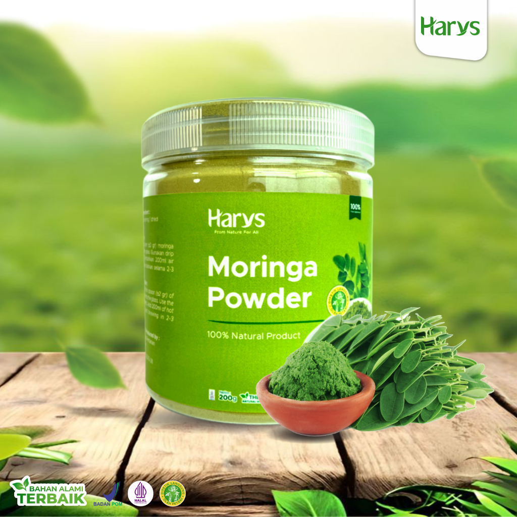 

Premium Bubuk Daun Kelor Moringa Organik Powder Organik Harvys