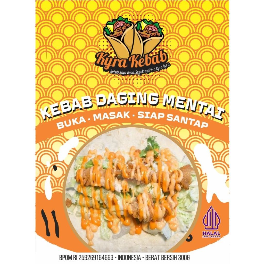 

Kebab Frozen Jajanan Kyra Kebab Daging Mentai viral - 1 Box isi 5 - kebab ukuran medium isian penuh