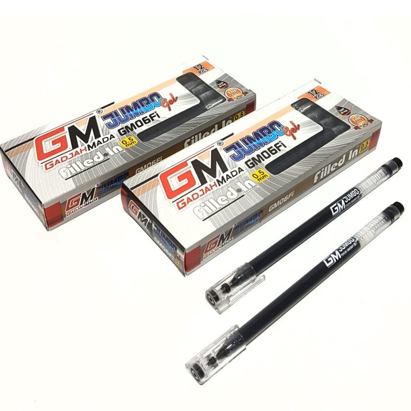 

Harga Grosir (1Dus/12kotak/144pcs ) Pulpen Gel JUMBO GM-06Fi 0.5mm GADJAH MADA
