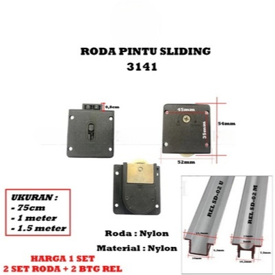 Roda Lemari Plastik Pakian Anti Slip Roda Bodi Plat Besi Rel Lemari Minimalis